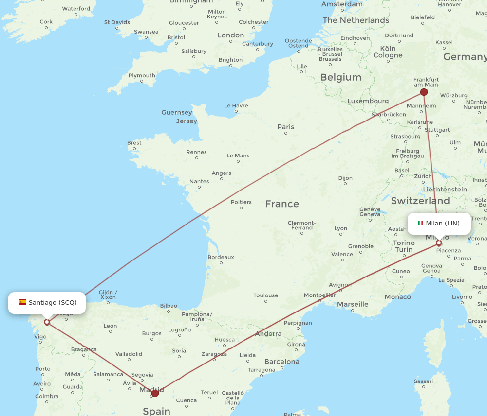 LIN-SCQ flight routes