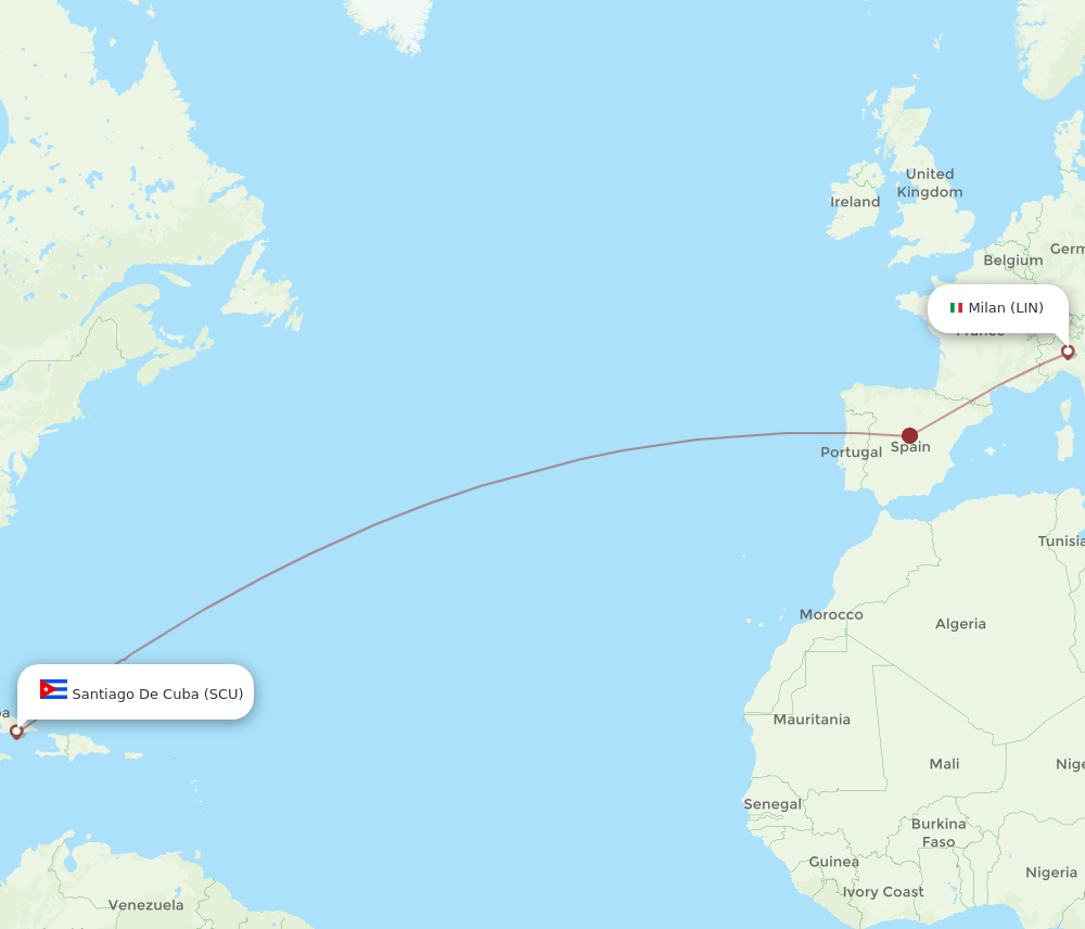 LIN-SCU flight routes