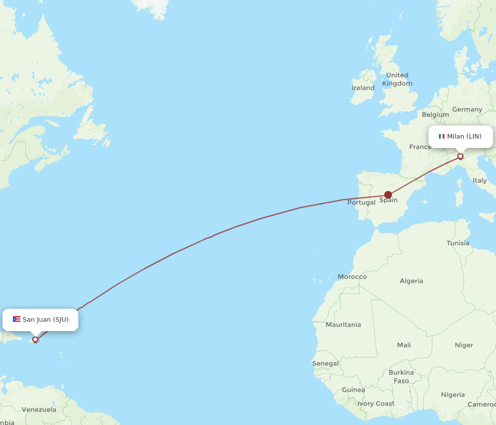 LIN-SJU flight routes