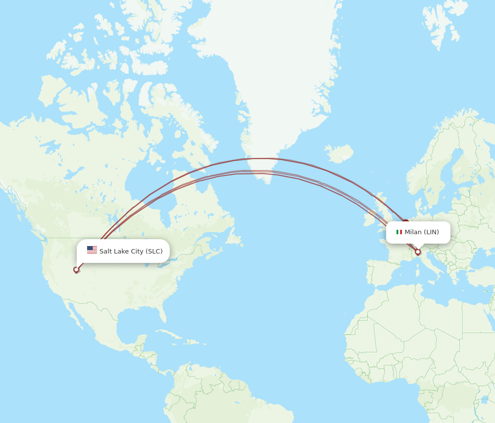 LIN to SLC flights and routes map