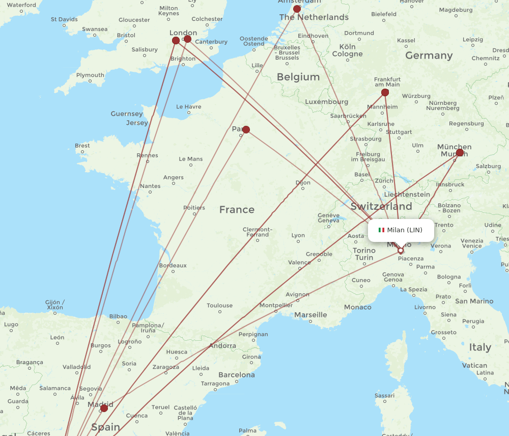 LIN-SVQ flight routes