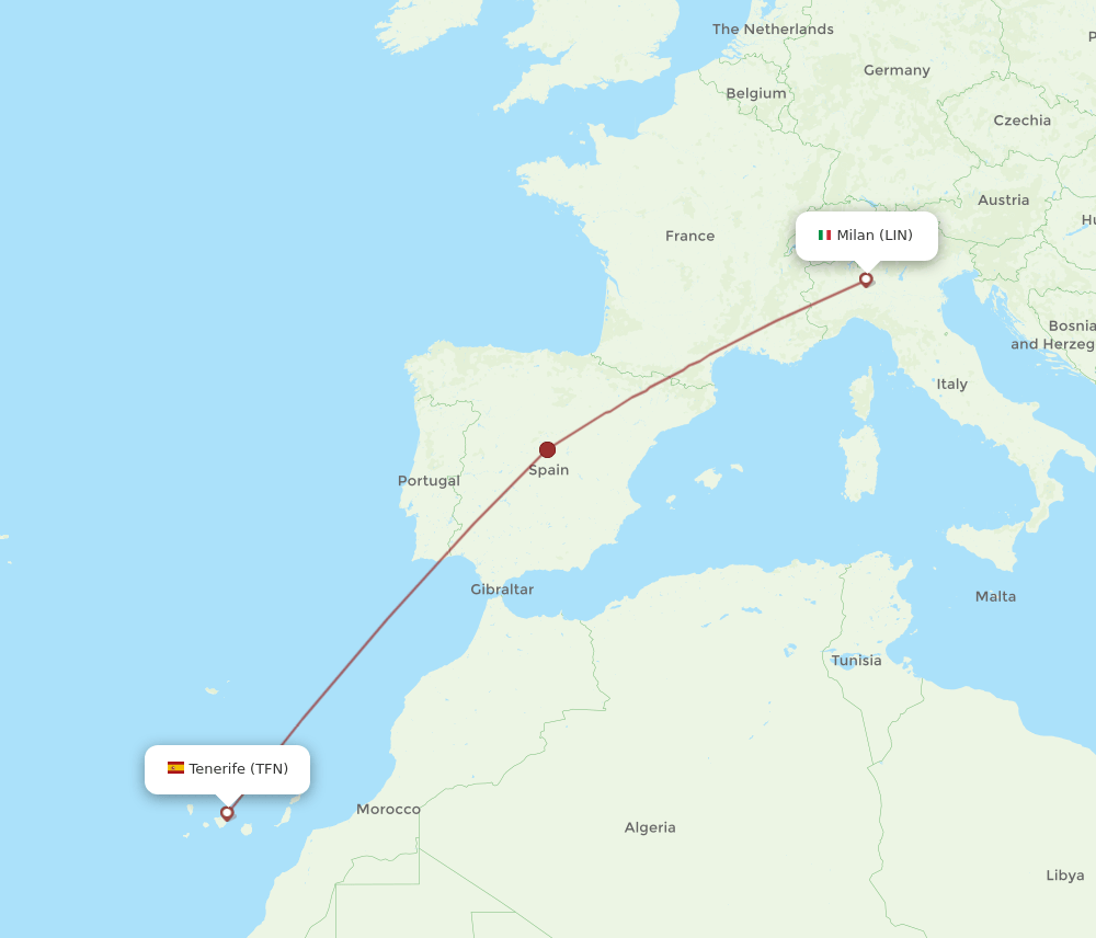 LIN-TFN flight routes