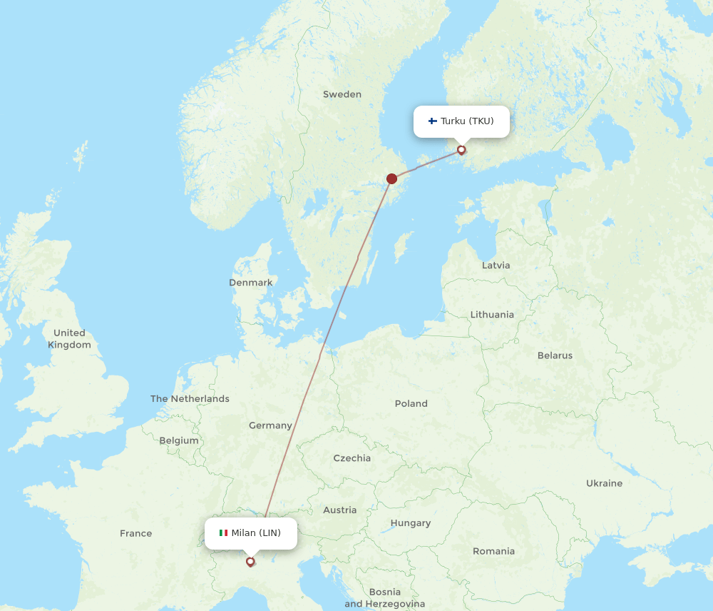 LIN-TKU flight routes