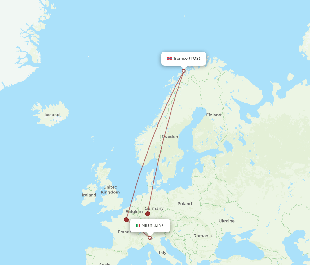 LIN-TOS flight routes