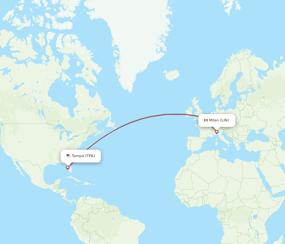 LIN-TPA flight routes