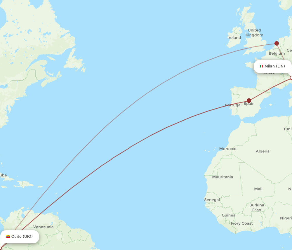 LIN-UIO flight routes