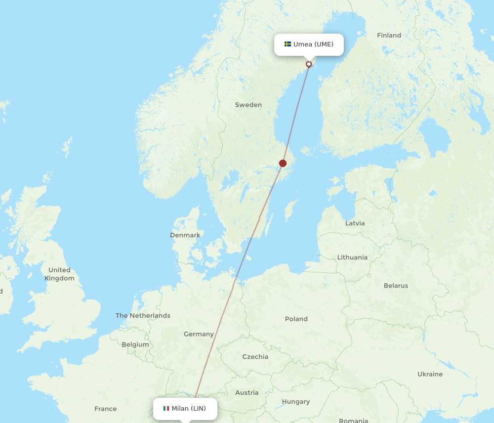 LIN-UME flight routes