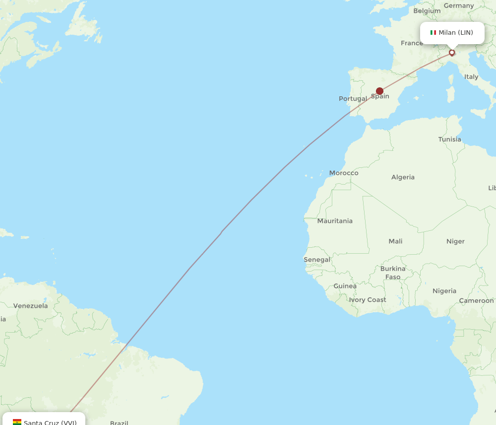 LIN-VVI flight routes