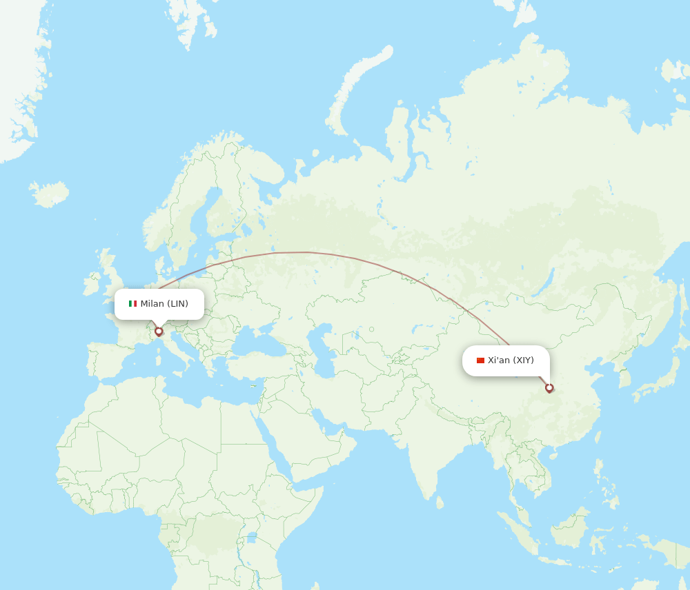 LIN-XIY flight routes