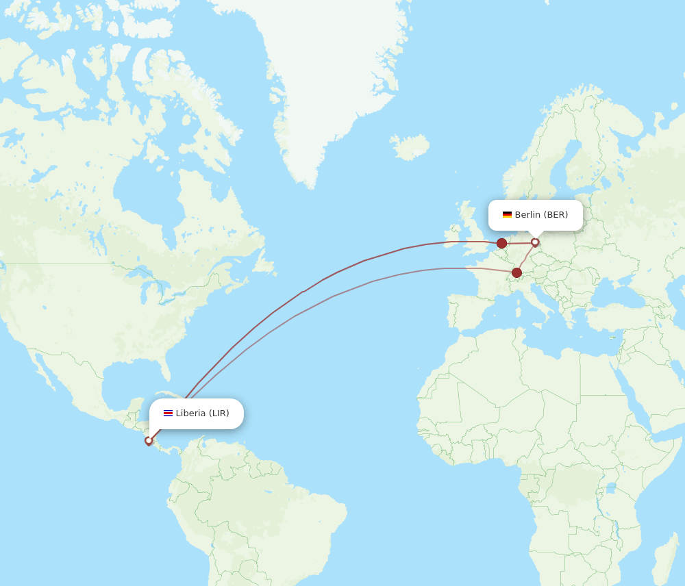 LIR-BER flight routes