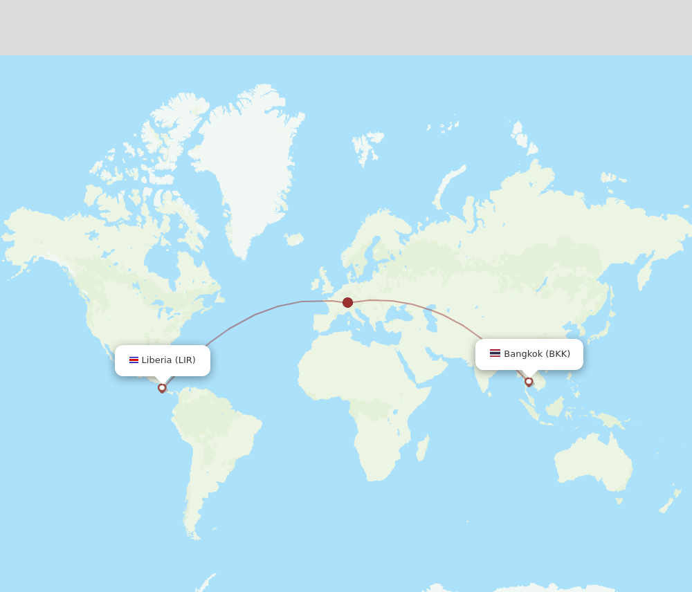 LIR-BKK flight routes