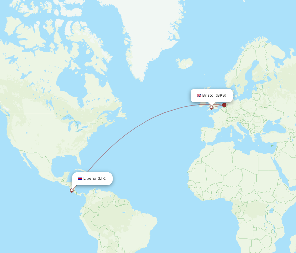 LIR-BRS flight routes