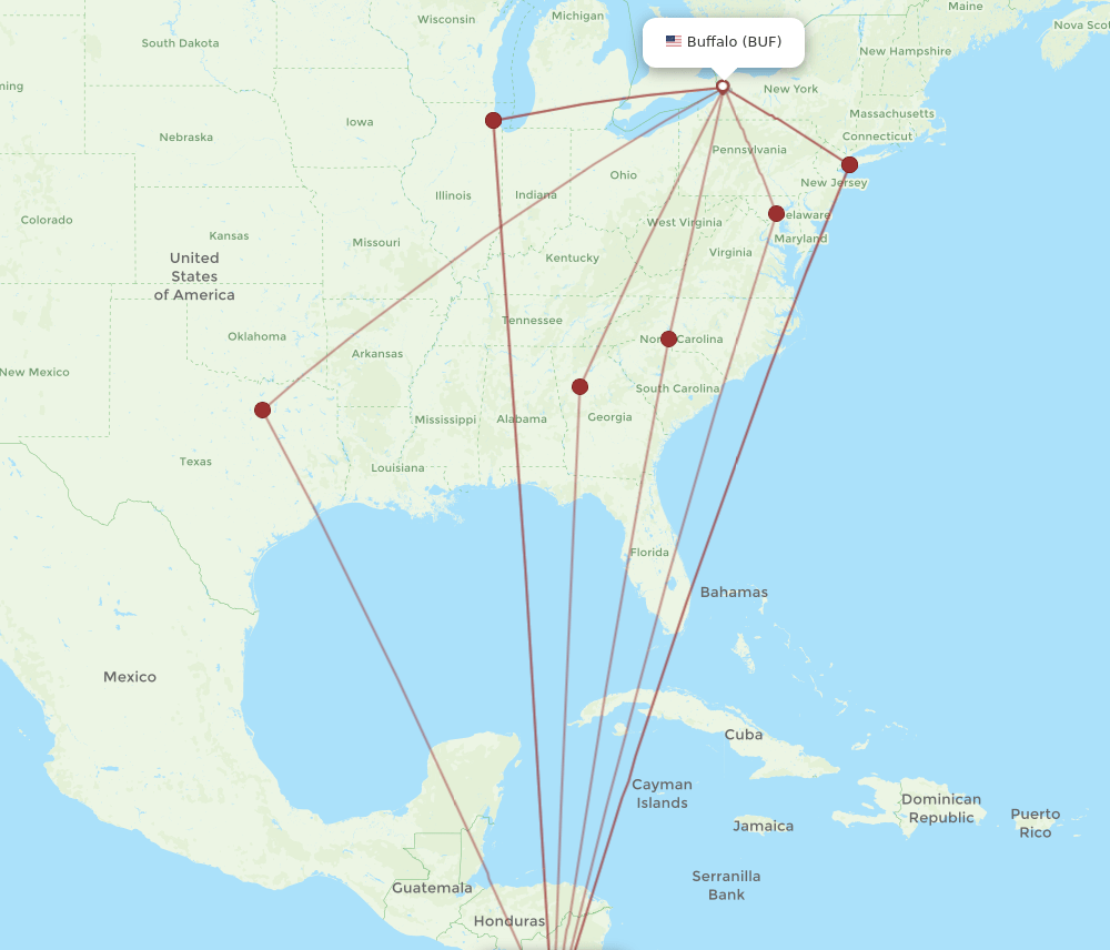 LIR-BUF flight routes