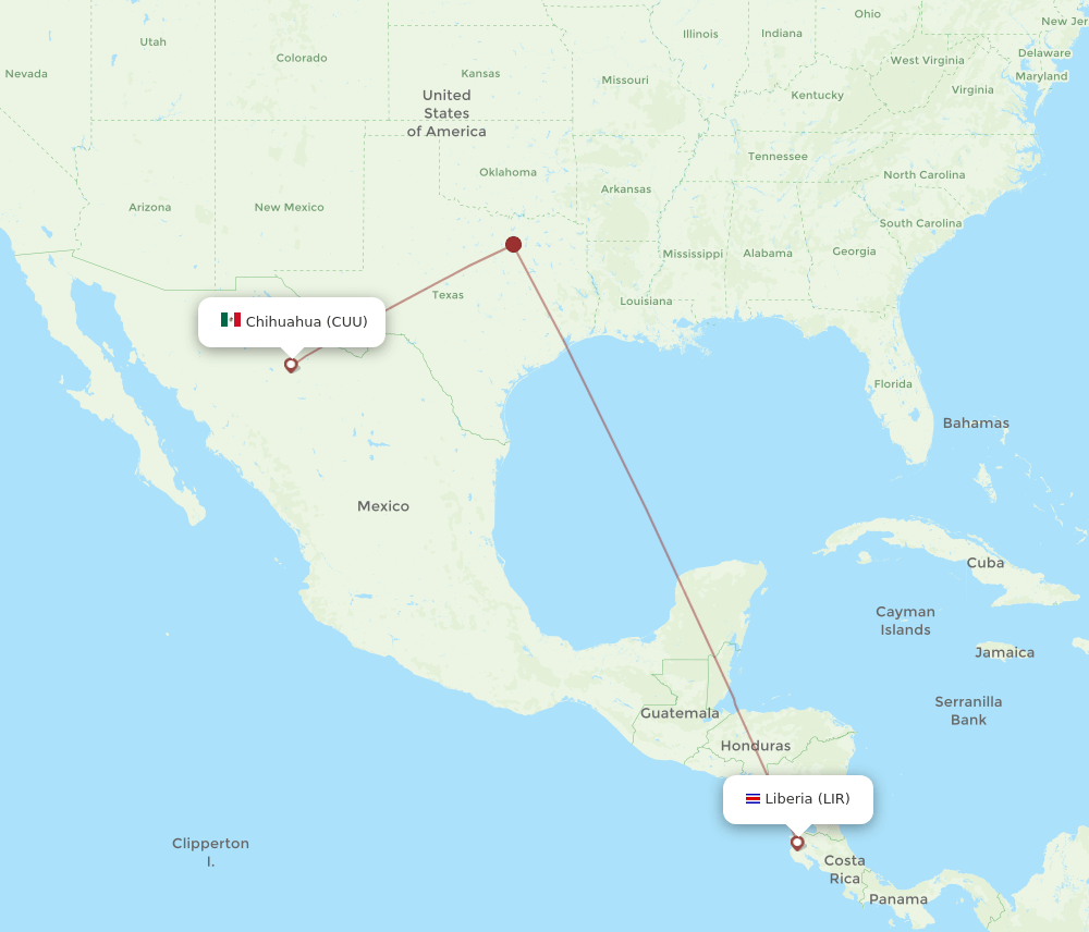 LIR-CUU flight routes