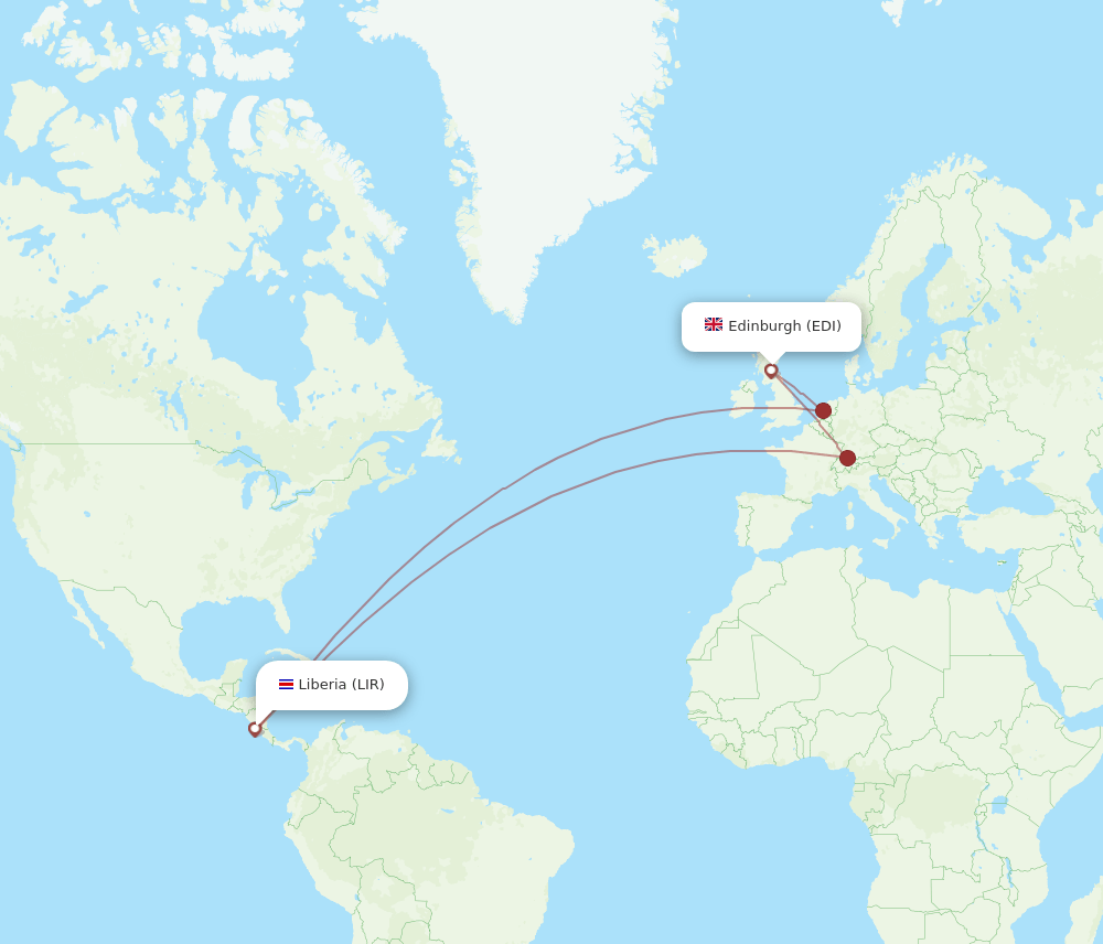 LIR-EDI flight routes