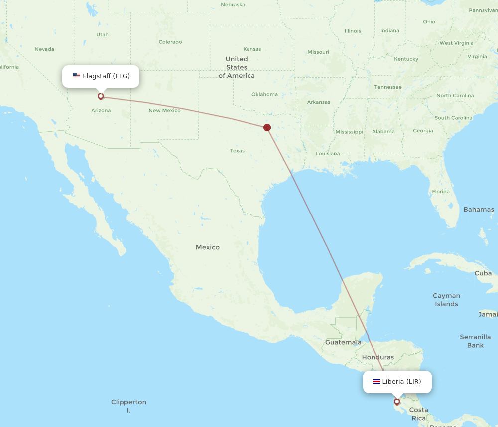 LIR-FLG flight routes
