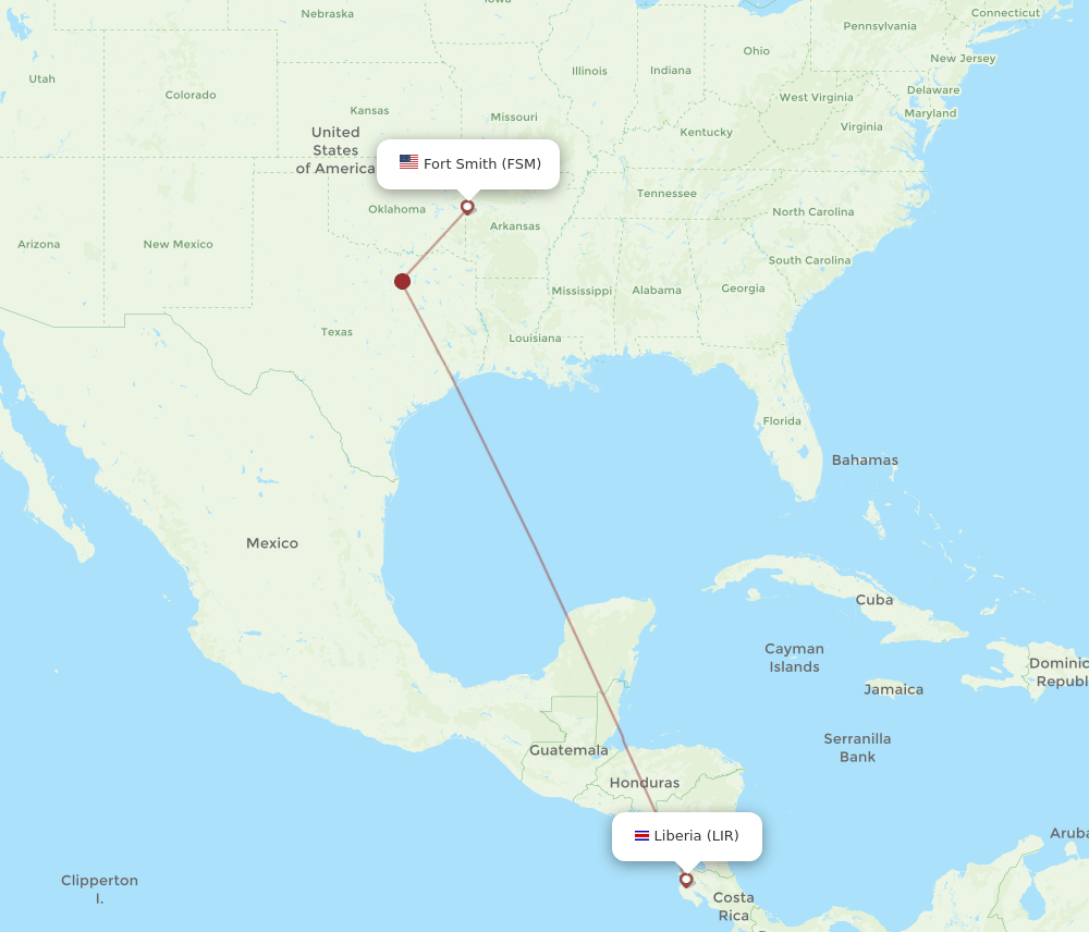 LIR-FSM flight routes