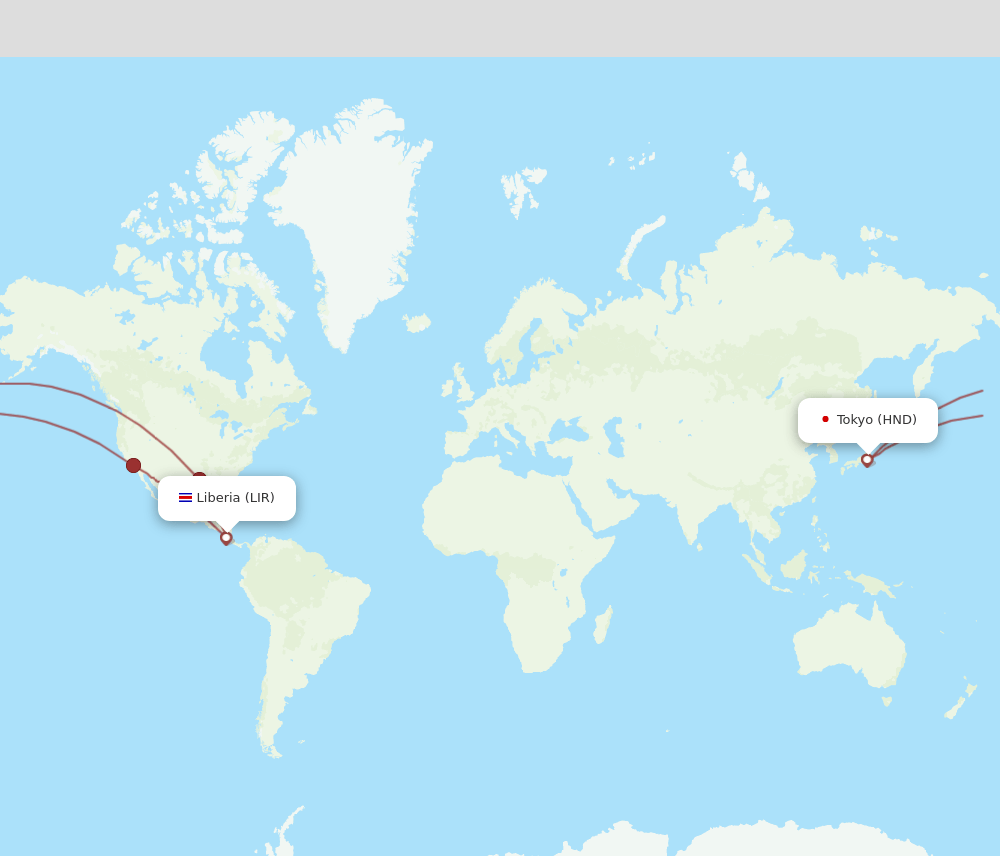 LIR-HND flight routes