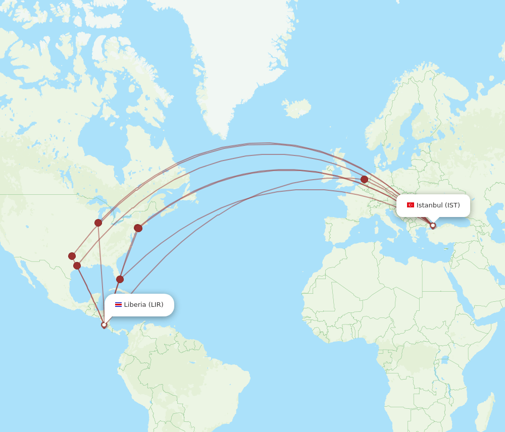 LIR-IST flight routes