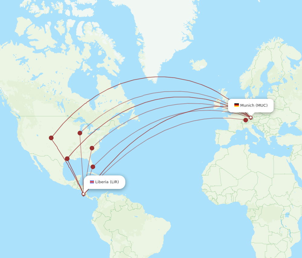 LIR-MUC flight routes