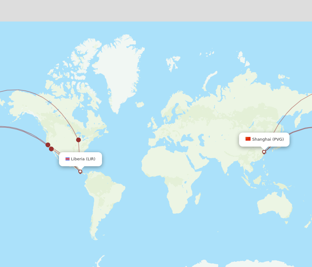 LIR-PVG flight routes
