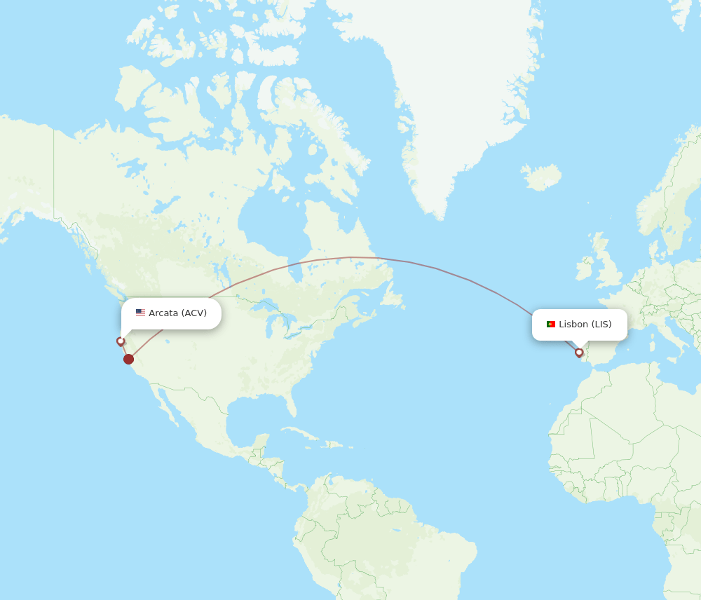 LIS-ACV flight routes