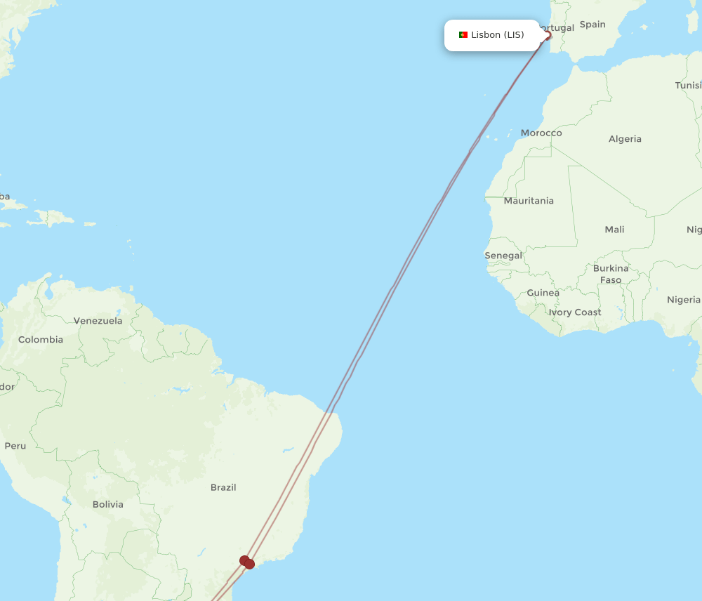LIS-AEP flight routes