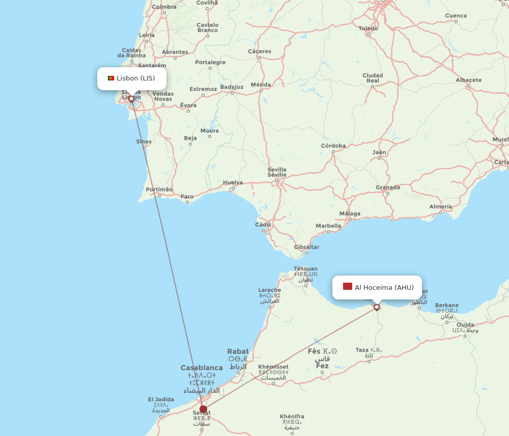 LIS-AHU flight routes