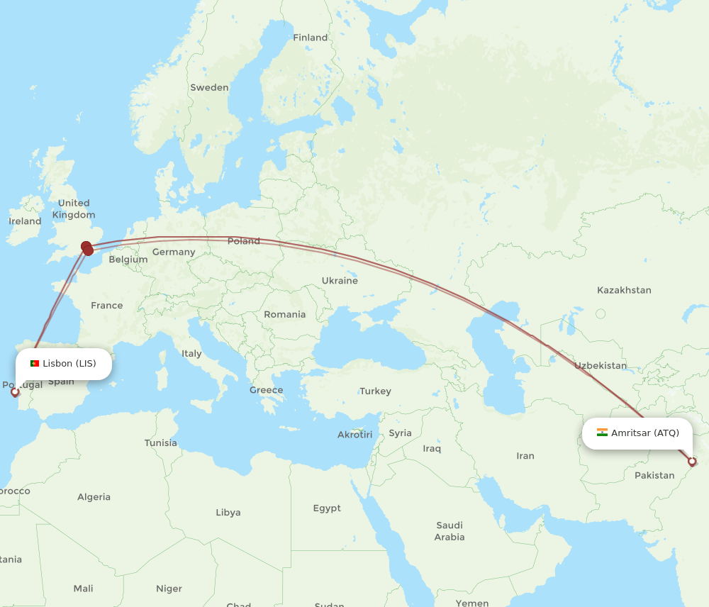 LIS-ATQ flight routes