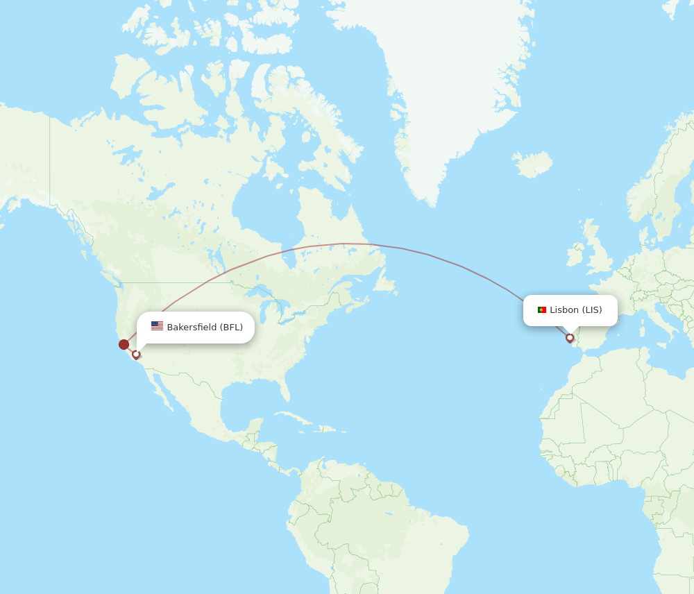 LIS-BFL flight routes
