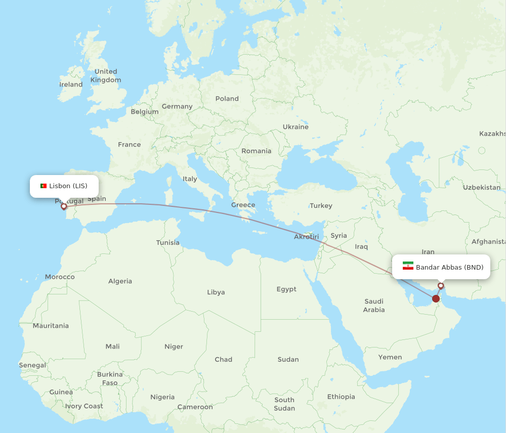 LIS-BND flight routes