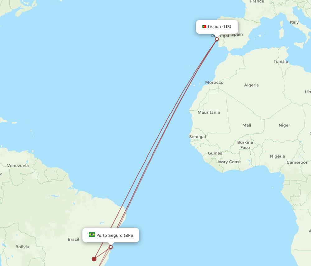 LIS-BPS flight routes