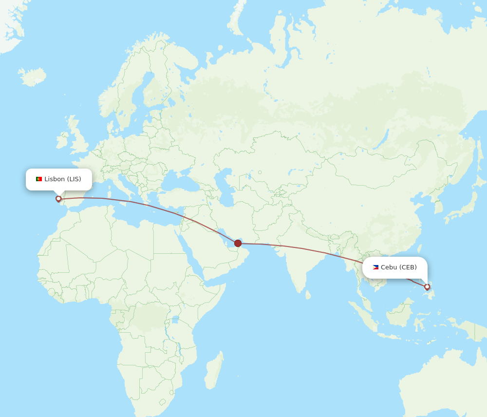 LIS-CEB flight routes