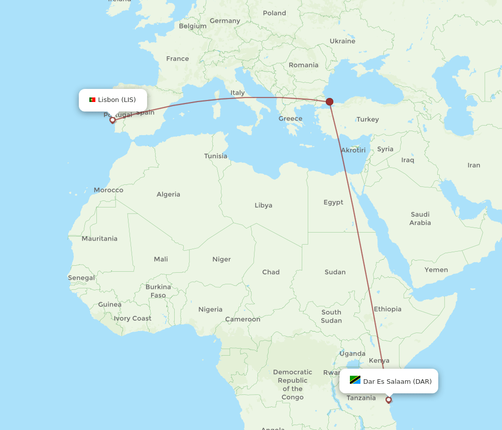 LIS-DAR flight routes