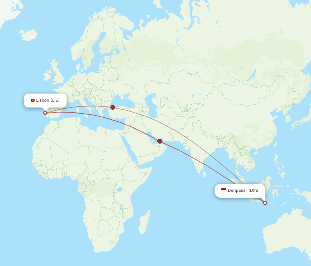 LIS-DPS flight routes