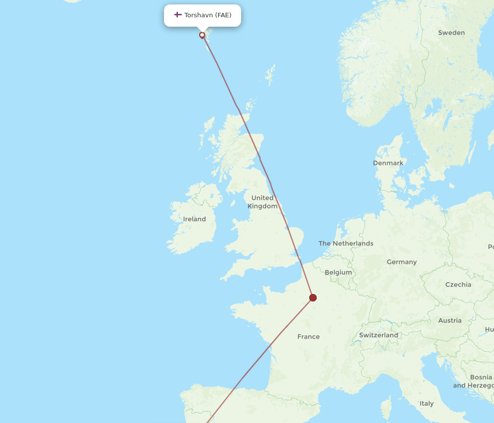 LIS-FAE flight routes