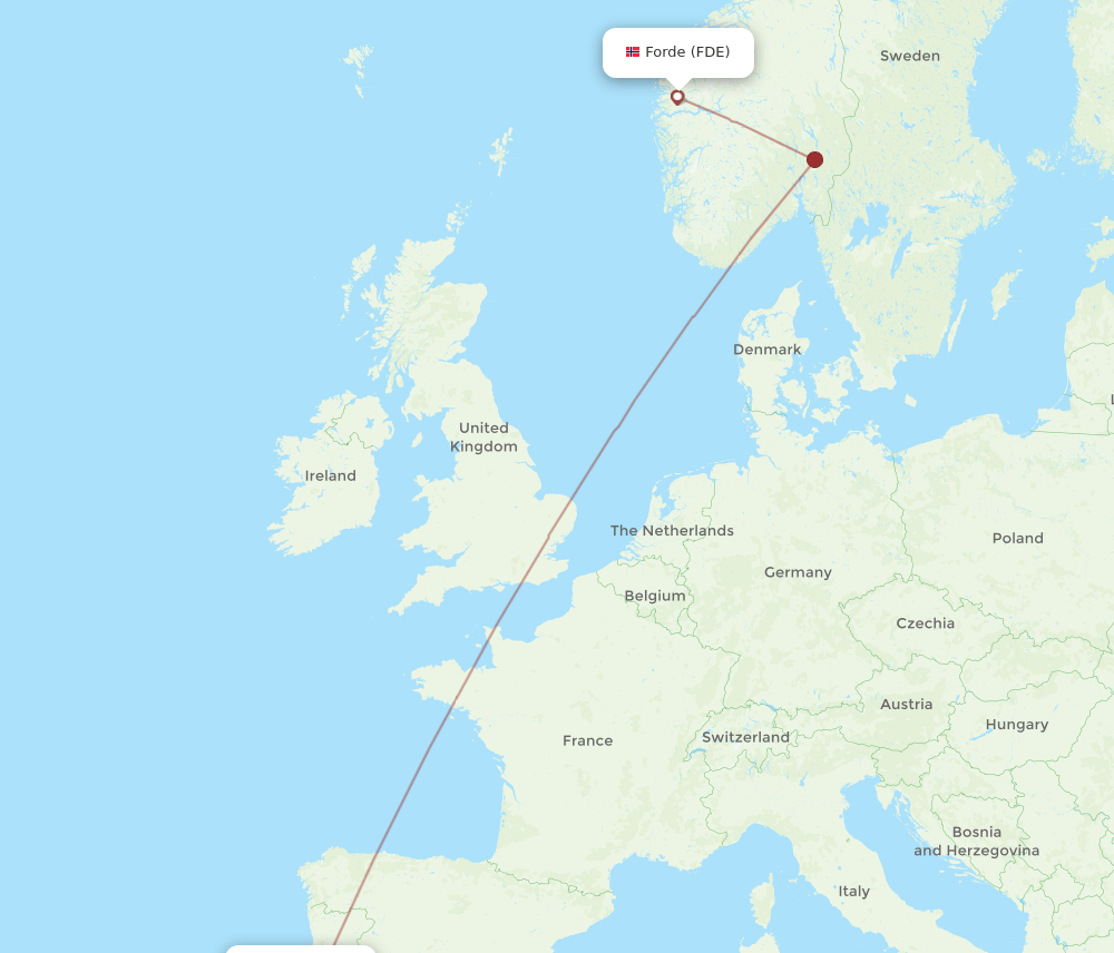 LIS-FDE flight routes