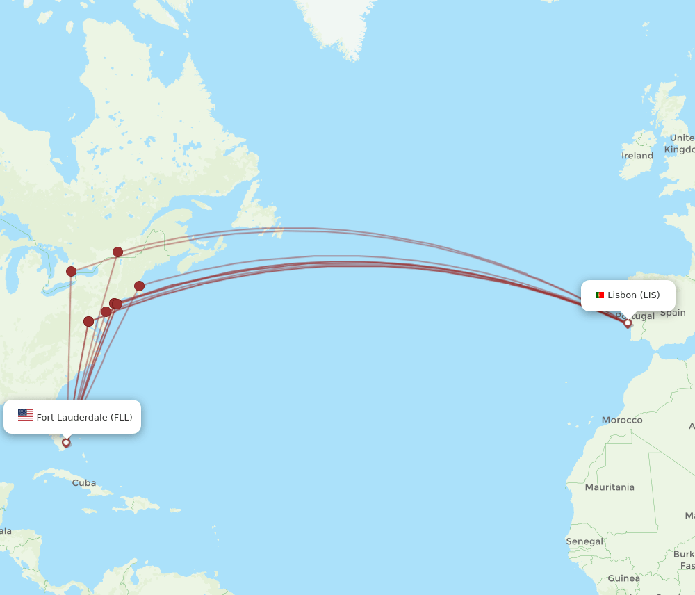 LIS-FLL flight routes
