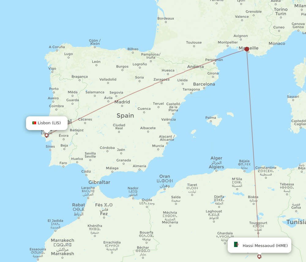 LIS-HME flight routes