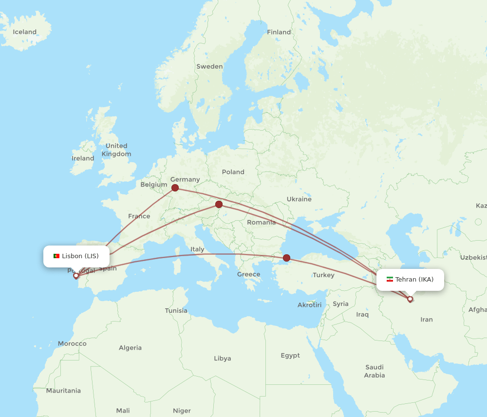 LIS-IKA flight routes