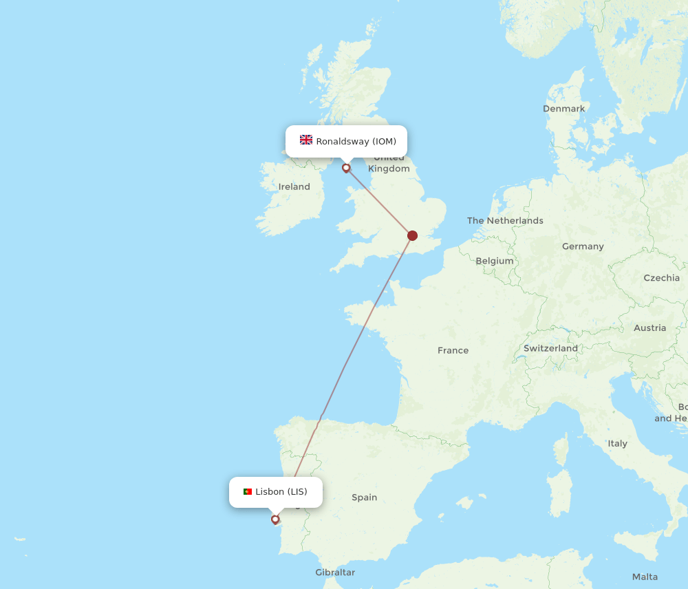 LIS-IOM flight routes