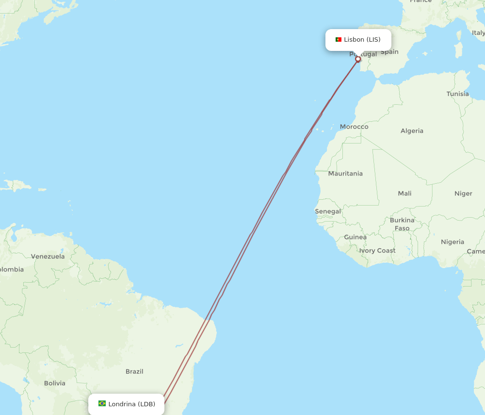 LIS-LDB flight routes