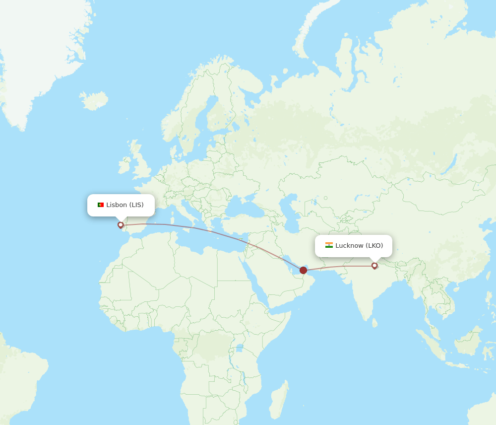 LIS-LKO flight routes