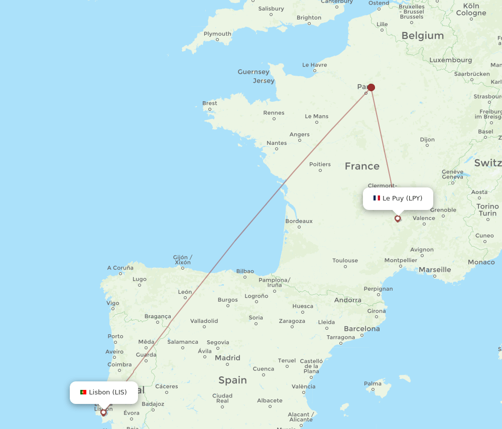 Flights from le puy to lisbon lpy to lis flight routes