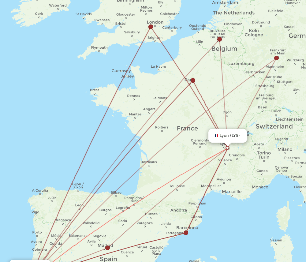 LIS-LYS flight routes