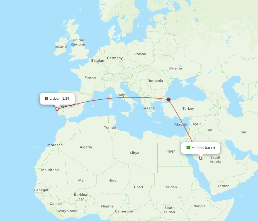 LIS-MED flight routes