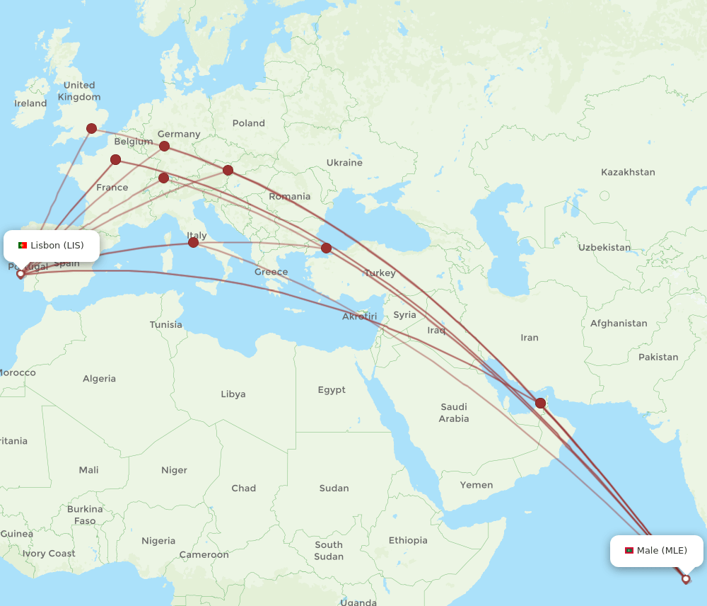 LIS-MLE flight routes