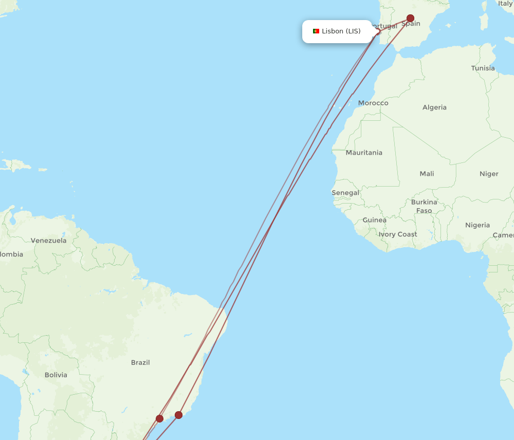 LIS-MVD flight routes