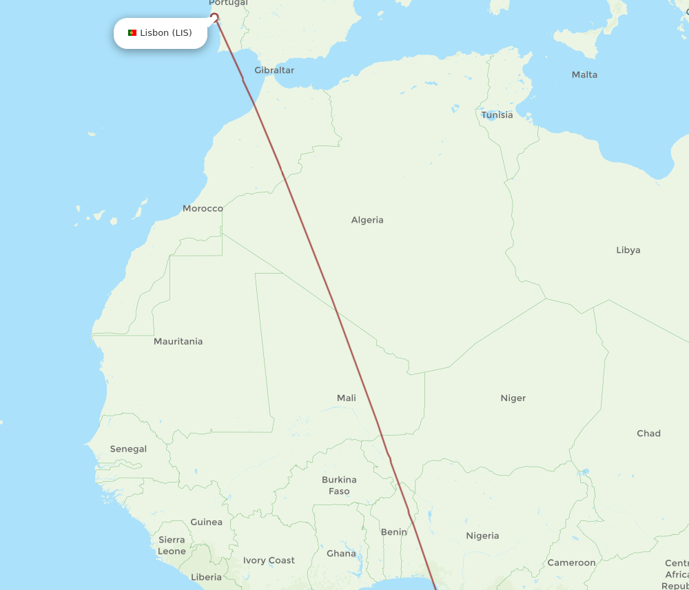 LIS-PCP flight routes