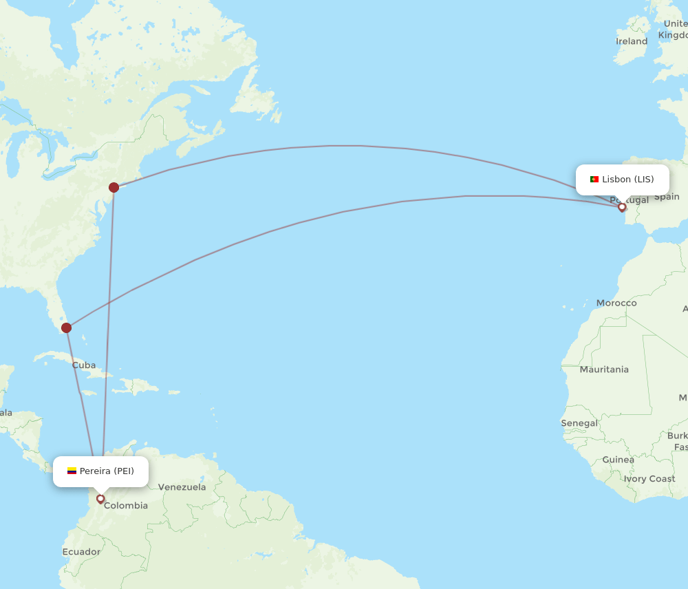 LIS-PEI flight routes